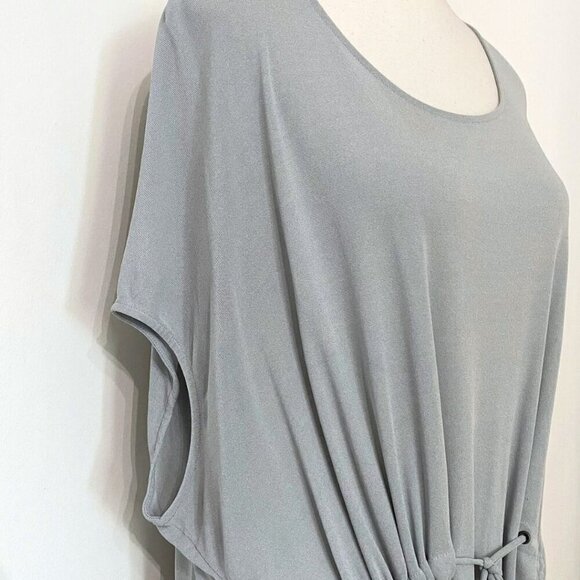 COS GREY ACETATE BLEND RELAXED DRAWSTRING GATHERED UTILITY DRESS - M - Picture 4 of 12